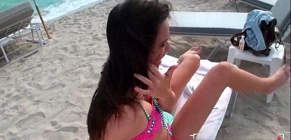 Brunette beach teen picked up and given the cock Natalie Heart.1